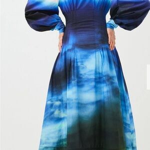 Karen Millen Vibrant Blue Long Sleeve Dress